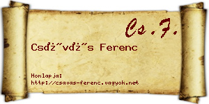 Csávás Ferenc névjegykártya