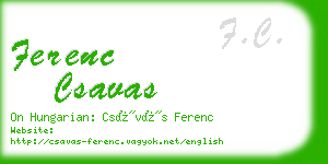 ferenc csavas business card